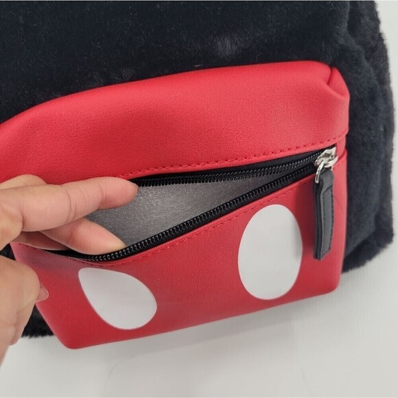 Disney Mickey Mouse Soft Fuzzy Faux Fur with Ears Mini Backpack NWT main image 8